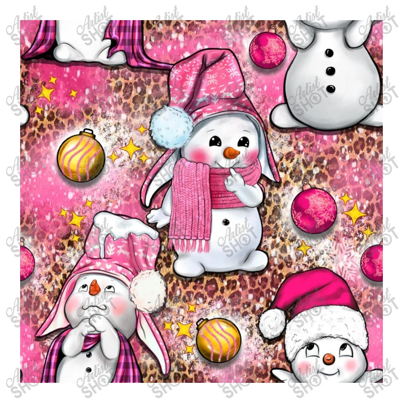 Pink Christmas Cute Snowman Women's V-Neck T-Shirt 7 Pink Christmas Cute Snowman Women's V-Neck T-Shirt - Image 5