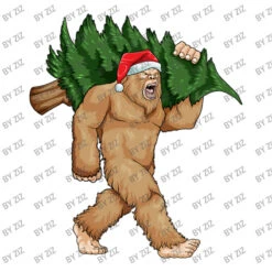 Bigfoot Santa Christmas Tree Xmas Sasquatch Boys K Women's V-Neck T-Shirt -Deals T-Shirt Store d.2526186798.25069007.s3.1 ffffff Wml6 800x800 1