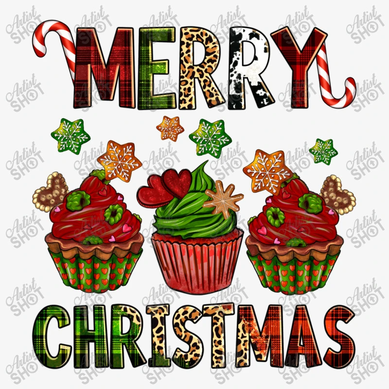 Merry Christmas Cupcakes Ladies Fitted T-Shirt 7 Merry Christmas Cupcakes Ladies Fitted T-Shirt - Image 5
