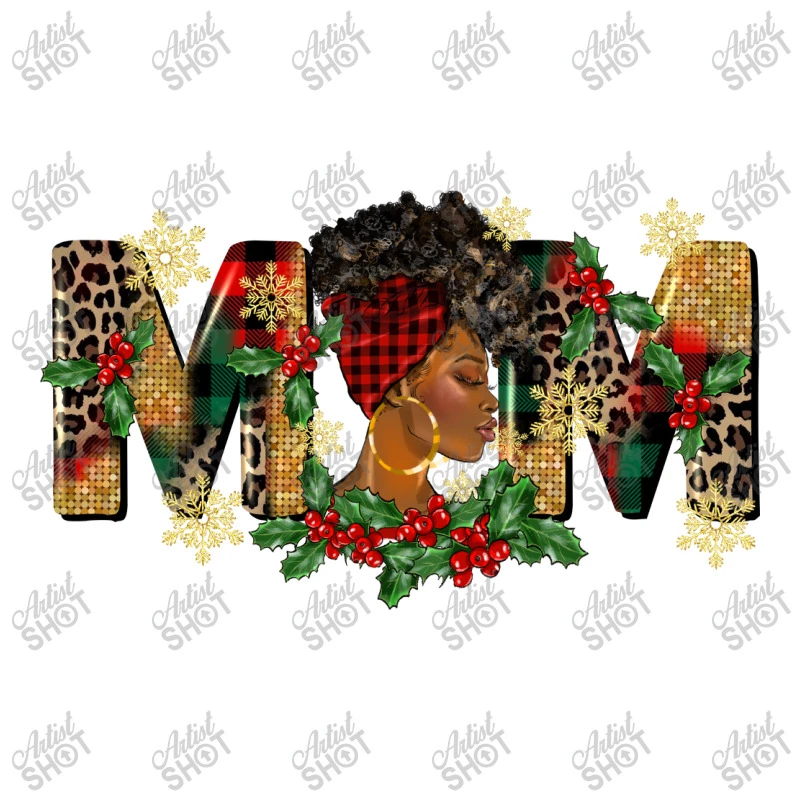 Afro Woman Christmas Mom Women's V-Neck T-Shirt 7 Afro Woman Christmas Mom Women's V-Neck T-Shirt - Image 5