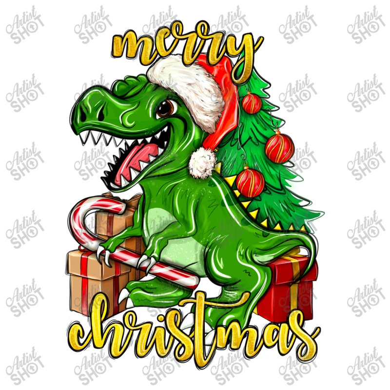 Merry Christmas T-Rex Women's V-Neck T-Shirt 7 Merry Christmas T-Rex Women's V-Neck T-Shirt - Image 5