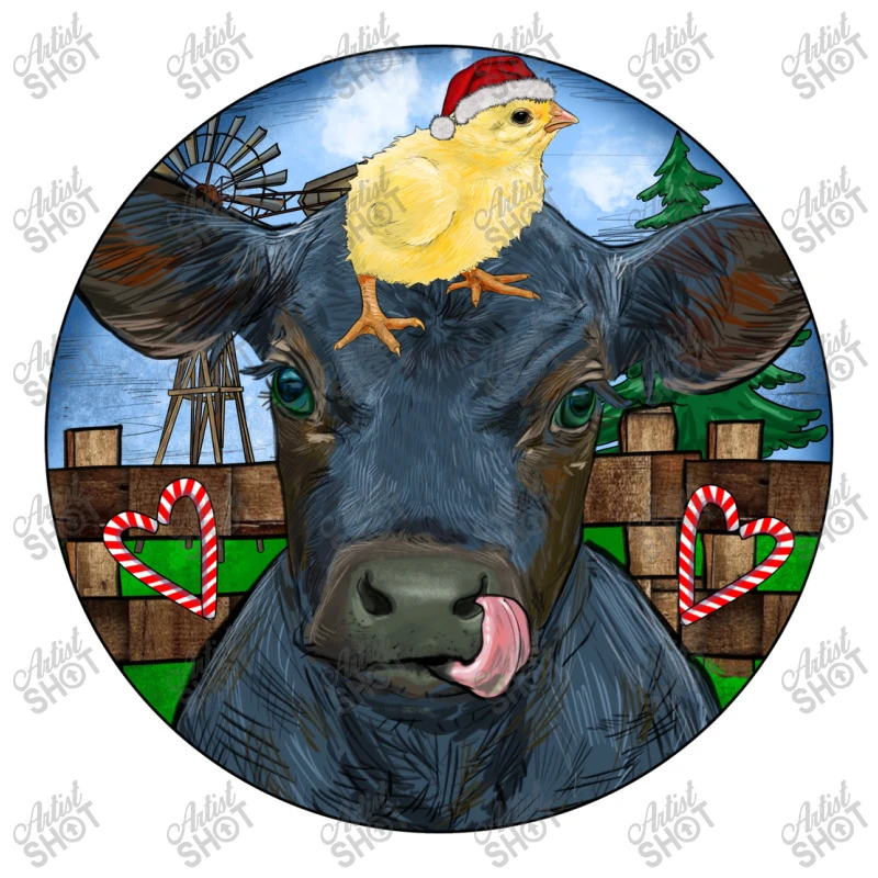 Black Angus Cattle With Santa Chick Christmas Crop Top 5 Black Angus Cattle With Santa Chick Christmas Crop Top - Image 3