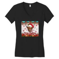 Merry Christmas Cow Women's V-Neck T-Shirt 9 Merry Christmas Cow Women's V-Neck T-Shirt -Deals T-Shirt Store pd.2293907495.72.23350074.s3.1 front black ffffff none x10.488y10.488 117.024 800x800 1