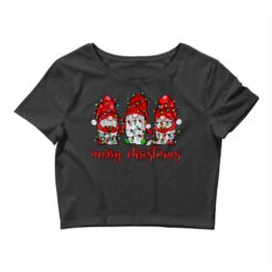 Merry Christmas Gnome With Christmas Lights Crop Top