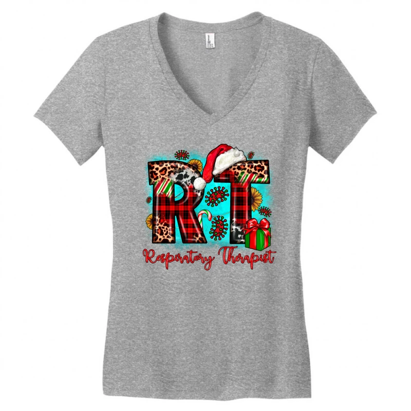 Christmas Rt Respiratory Therapist Women's V-Neck T-Shirt 5 Christmas Rt Respiratory Therapist Women's V-Neck T-Shirt - Image 3