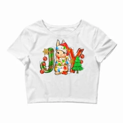 Joy Christmas Rabbit Crop Top