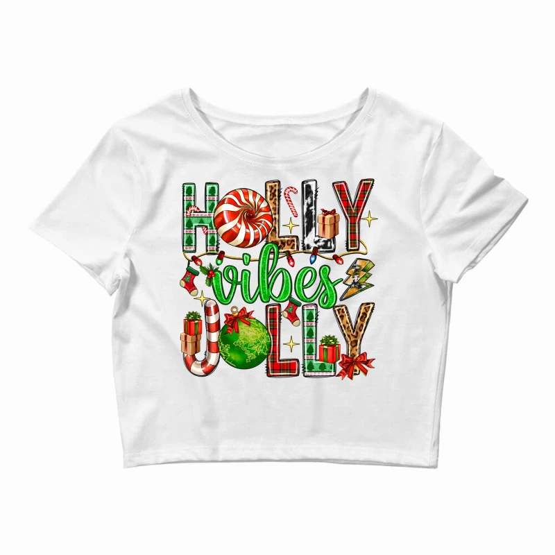 Holly Jolly Vibes With Christmas Candies Crop Top 3 Holly Jolly Vibes With Christmas Candies Crop Top