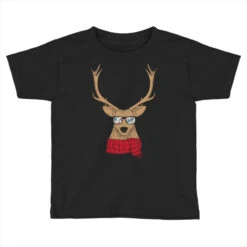 Awesome Christmas Reindeer With Cool Glasses Toddler T-shirt