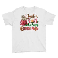 Pink Just A Girl Who Loves Christmas Youth Tee -Deals T-Shirt Store pd.2526135945.37.25057891.s3.1 front white ffffff none x0y0 129 800x800 1