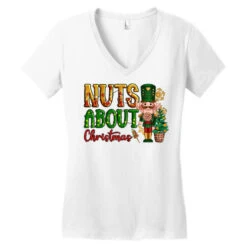 Nuts About Christmas Nutcracker Women's V-Neck T-Shirt -Deals T-Shirt Store pd.2526153914.72.25057797.s3.1 front white ffffff none x0y0 138 800x800 1