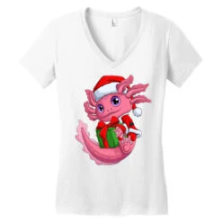 Cute Santa Axolotl Christmas Fish Lizard Xmas Sala Women's V-Neck T-Shirt -Deals T-Shirt Store pd.2526162696.72.25064406.s3.1 front white ffffff none x0y0 138 800x800 1