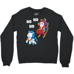 Christmas Santa Unicorn Magical Xmas Santa Claus S Crewneck Sweatshirt -Deals T-Shirt Store pd.2526174374.32.25065792.s3.1 front black ffffff none x0y0 124 800x800 1
