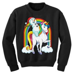 Christmas Snowman Riding Unicorn Xmas Magical Rain Youth Sweatshirt -Deals T-Shirt Store pd.2526174529.52.25065791.s3.1 front black ffffff none x0y0 169 800x800 1