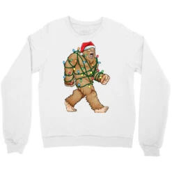 Bigfoot Santa Christmas Tree Lights Xmas Sasquatch Crewneck Sweatshirt -Deals T-Shirt Store pd.2526186654.32.25069008.s3.1 front white ffffff none x7y0 110 800x800 1