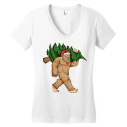 Bigfoot Santa Christmas Tree Xmas Sasquatch Boys K Women's V-Neck T-Shirt -Deals T-Shirt Store pd.2526186798.72.25069007.s3.1 front white ffffff none x0y0 138 800x800 1