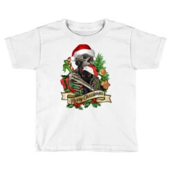 Merry Christmas Skeleton With Black Cat Toddler T-shirt
