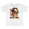 Merry Christmas Skeleton Messy Bun Toddler T-shirt