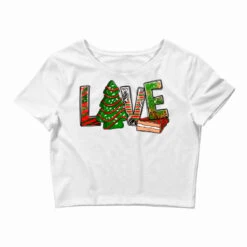 Love Christmas Tree Cake Crop Top