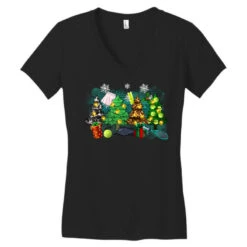 Christmas Trees With Tennis Women's V-Neck T-Shirt -Deals T-Shirt Store pd.2526264263.72.25084752.s3.1 front black ffffff none x0y0 138 800x800 1