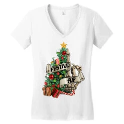Festive Af Christmas Middle Finger Women's V-Neck T-Shirt -Deals T-Shirt Store pd.2526285920.72.25057743.s3.1 front white ffffff none x0y0 138 800x800 1