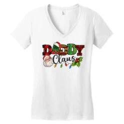 Daddy Claus Santa Christmas Lights And Holly Women's V-Neck T-Shirt -Deals T-Shirt Store pd.2526288089.72.25057722.s3.1 front white ffffff none x0y0 138 800x800 1