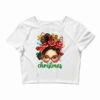 Christmas Messy Bun With Gingerbread Man Crop Top