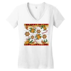 Christmas Gingerbread Cookies And Candy Cane Women's V-Neck T-Shirt -Deals T-Shirt Store pd.2526308096.72.25057674.s3.3 front white ffffff none x0y0 138 800x800 1