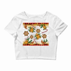 Christmas Gingerbread Cookies And Candy Cane Crop Top