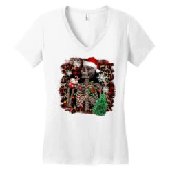 Skeleton With Coffee Cup Christmas Women's V-Neck T-Shirt -Deals T-Shirt Store pd.2526319579.72.25057533.s3.1 front white ffffff none x0y0 138 800x800 1