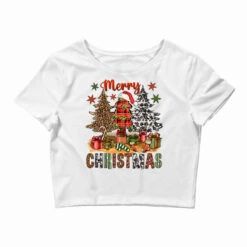 Merry Christmas With Western Trees Crop Top