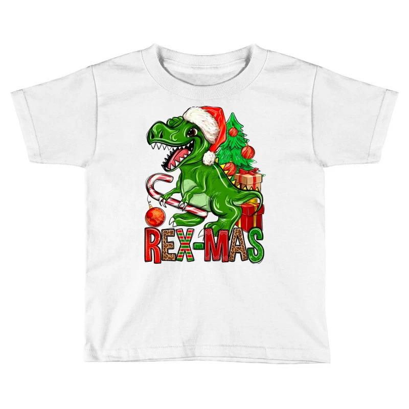Rex-mas Christmas T-Rex Toddler T-shirt 3 Rex-mas Christmas T-Rex Toddler T-shirt