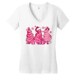 Pink Christmas Tree Cakes Women's V-Neck T-Shirt 9 Pink Christmas Tree Cakes Women's V-Neck T-Shirt -Deals T-Shirt Store pd.2526358381.72.25087079.s3.1 front white ffffff none x0y0 138 800x800 1