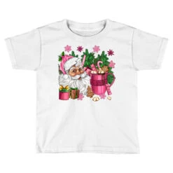 Pink Christmas Hot Chocolate Coffee Cup With Santa Toddler T-shirt