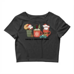 Coffee & Christmas Spirit Svg Crop Top