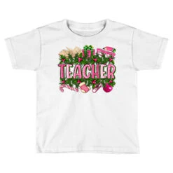 Pink Christmas Teacher Toddler T-shirt