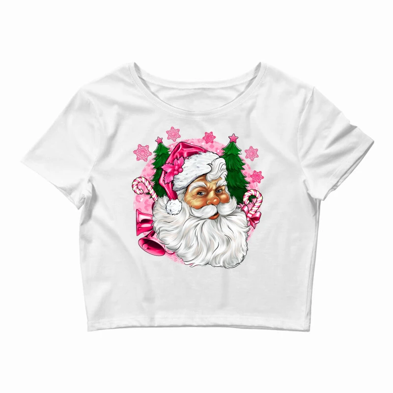 Pink Christmas Santa Claus Crop Top 3 Pink Christmas Santa Claus Crop Top