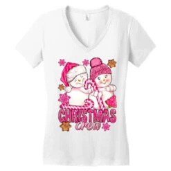 Pink Christmas Crew Snowman Women's V-Neck T-Shirt -Deals T-Shirt Store pd.2526424558.72.25087069.s3.1 front white ffffff none x0y0 138 800x800 1