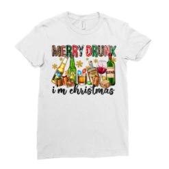 Merry Drunk I'm Christmas With Alcohol Ladies Fitted T-Shirt -Deals T-Shirt Store pd.2526443358.36.25087013.s3.1 front white ffffff none x0y0 154 800x800 1