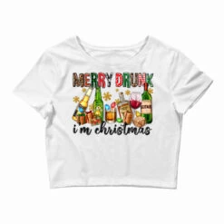 Merry Drunk I'm Christmas With Alcohol Crop Top