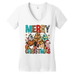 Merry Christmas Trees Farm Animals Women's V-Neck T-Shirt -Deals T-Shirt Store pd.2526444141.72.25087008.s3.1 front white ffffff none x0y0 138 800x800 1
