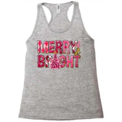 Merry And Bright Pink Christmas Racerback Tank -Deals T-Shirt Store pd.2526453901.45.25086979.s3.1 front grey ffffff none x0y0 144 800x800 1