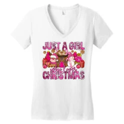 Just A Girl Who Loves Pink Christmas Women's V-Neck T-Shirt -Deals T-Shirt Store pd.2526462326.72.25086885.s3.1 front white ffffff none x0y0 138 800x800 1
