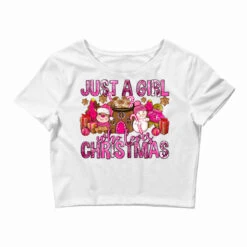 Just A Girl Who Loves Pink Christmas Crop Top