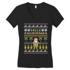 Mele Kalikimaka Christmas Women's V-Neck T-Shirt -Deals T-Shirt Store pd.2526465244.72.25090869.s3.1 front black ffffff none x0y0 138 800x800 1