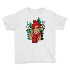 Red Christmas Long Haired Cow Youth Tee -Deals T-Shirt Store pd.2526491499.37.25090770.s3.1 front white ffffff none x6y0 117 800x800 1