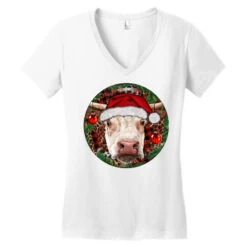 Hereford Cow Christmas Women's V-Neck T-Shirt -Deals T-Shirt Store pd.2526590197.72.25093931.s3.1 front white ffffff none x0y0 138 800x800 1