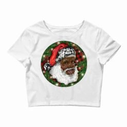 African American Santa Christmas Crop Top