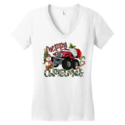 Merry Christmas Monster Truck Women's V-Neck T-Shirt 9 Merry Christmas Monster Truck Women's V-Neck T-Shirt -Deals T-Shirt Store pd.2526595072.72.25093862.s3.1 front white ffffff none x0y0 138 800x800 1