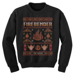 Avatar Firebending Iroh Christmas Youth Sweatshirt -Deals T-Shirt Store pd.2526606136.52.25067853.s3.1 front black ffffff none x6y0 157 800x800 1