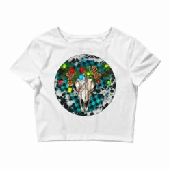 Bull Skull Christmas Crop Top